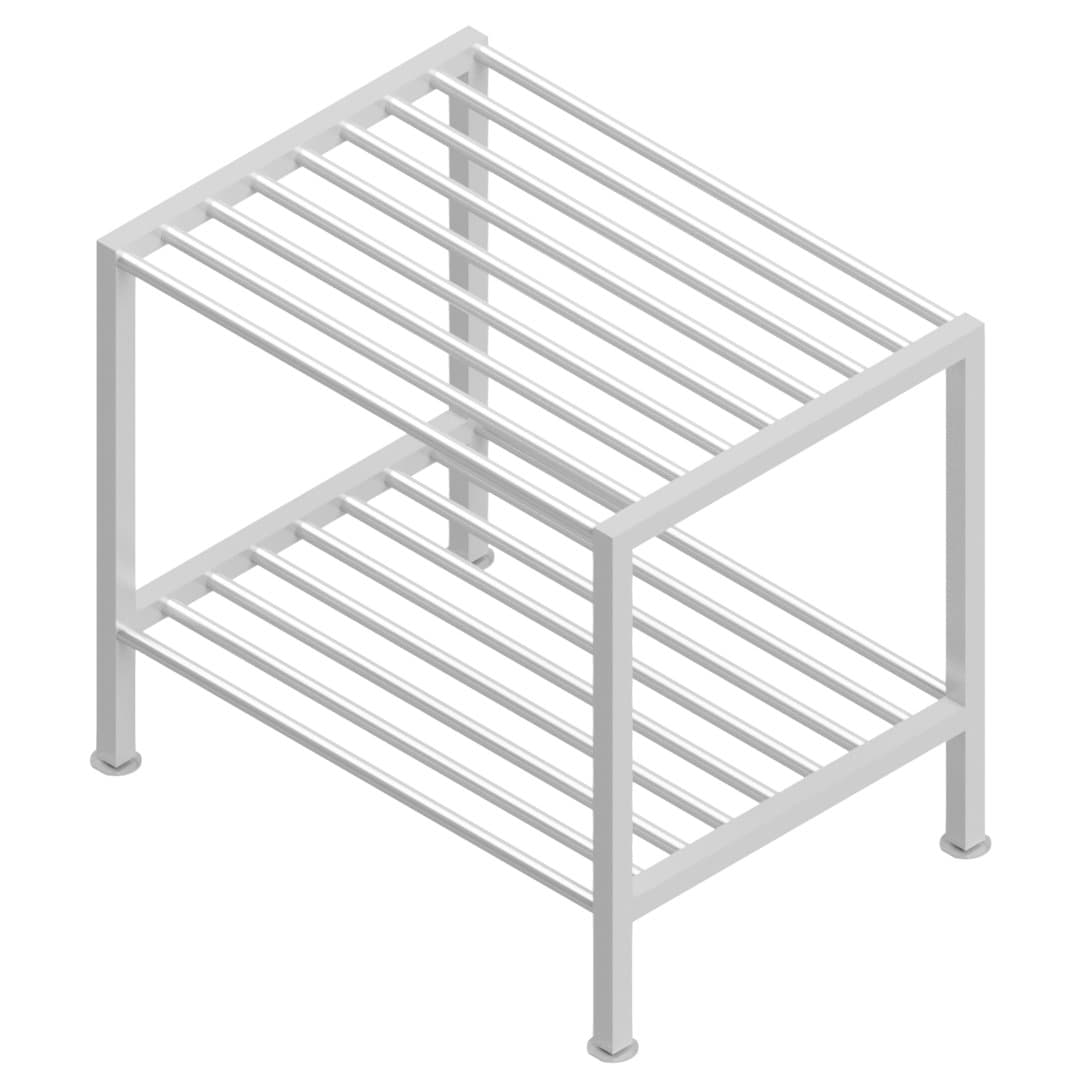 Two tier Grade 304 stainless steel pot drying rack with adjustable feet