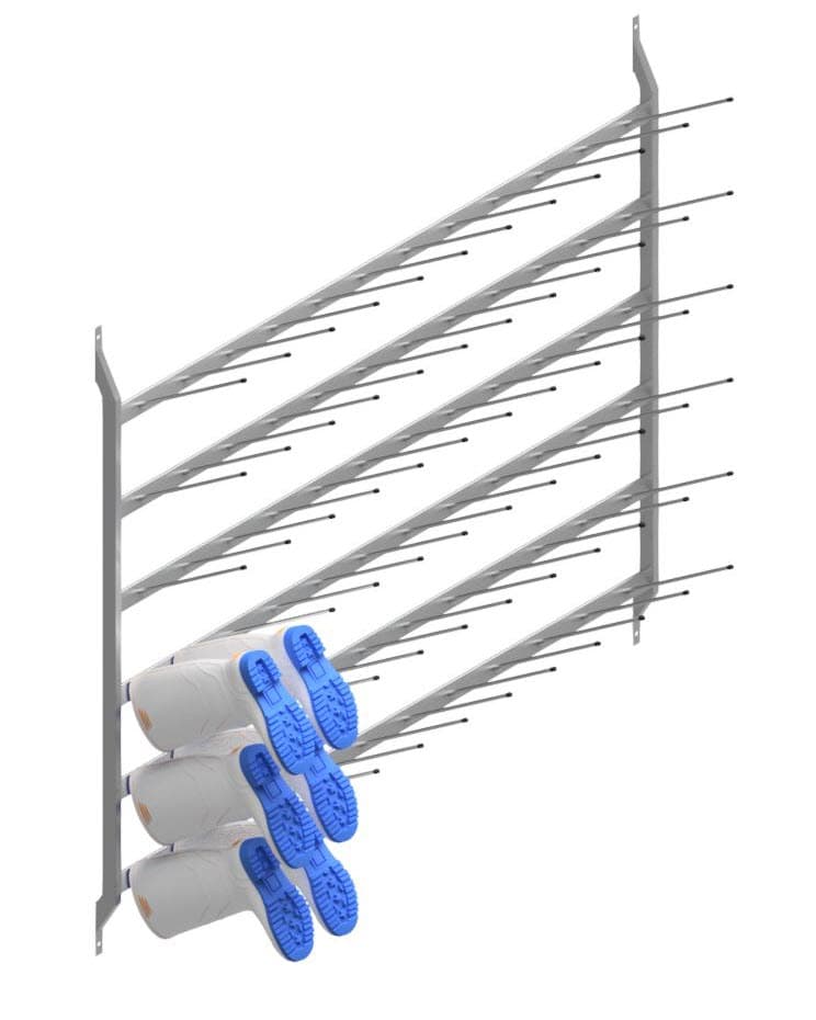B38132(P36) Eco wall-mounted boot rack for 36 boot pairs