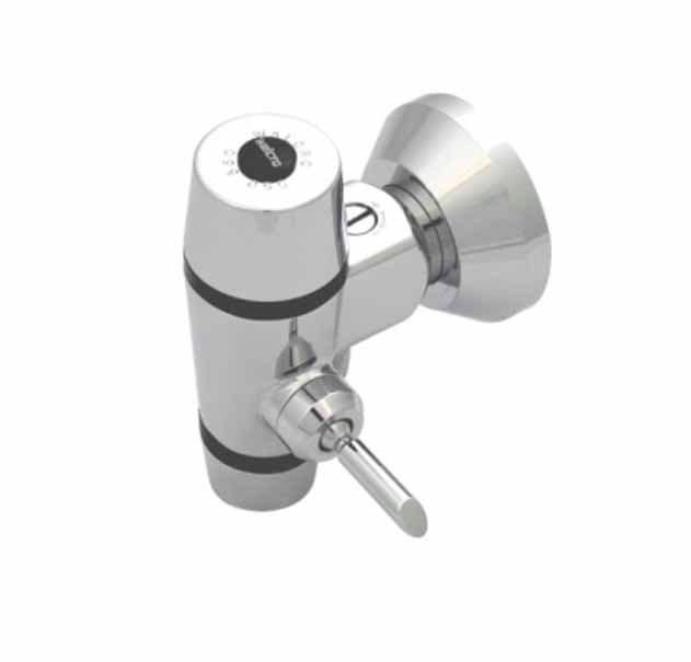 Walcro 550URV urinal flush valve showing the lever and wall flange