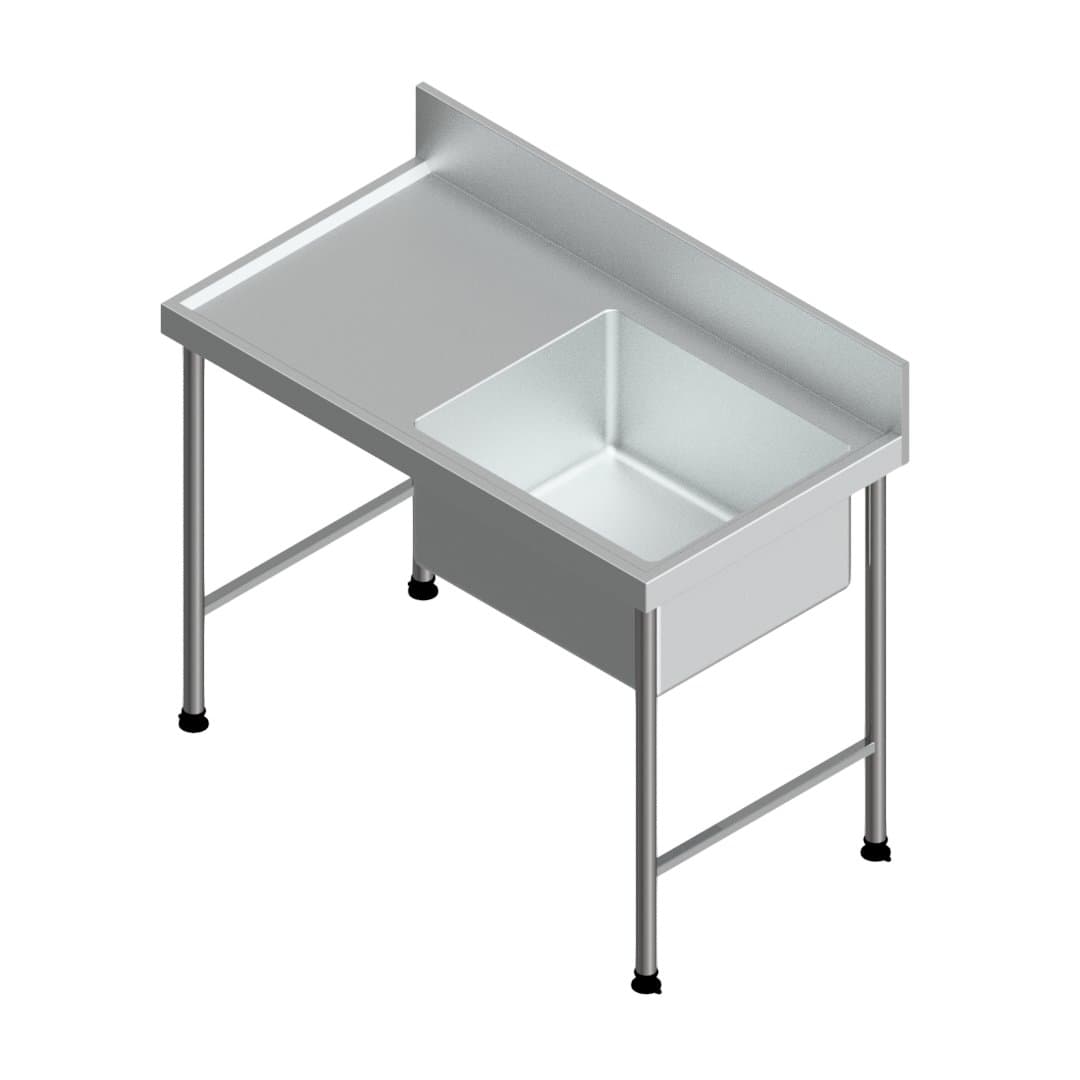 Grade 304 Single Bowl Right-Hand Pot Sink