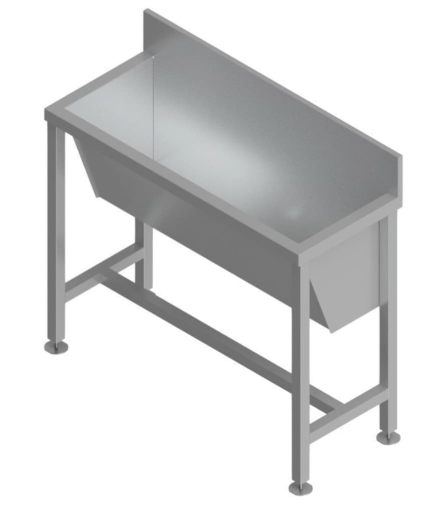 B35345(112-1100) blanket wash trough on tubular stand with adjustable feet