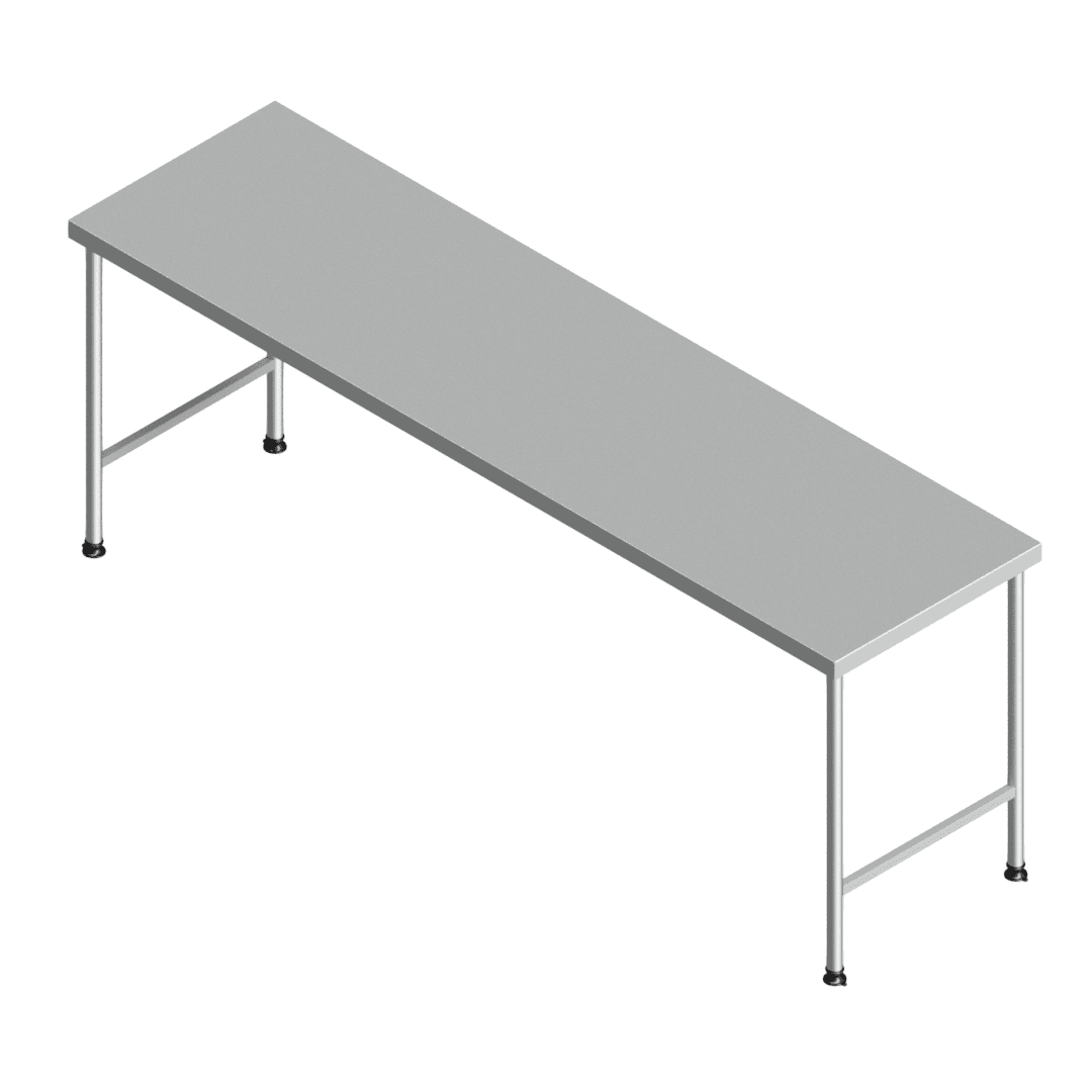 E25145(112-2400x0650) heavy-duty stainless steel preparation table