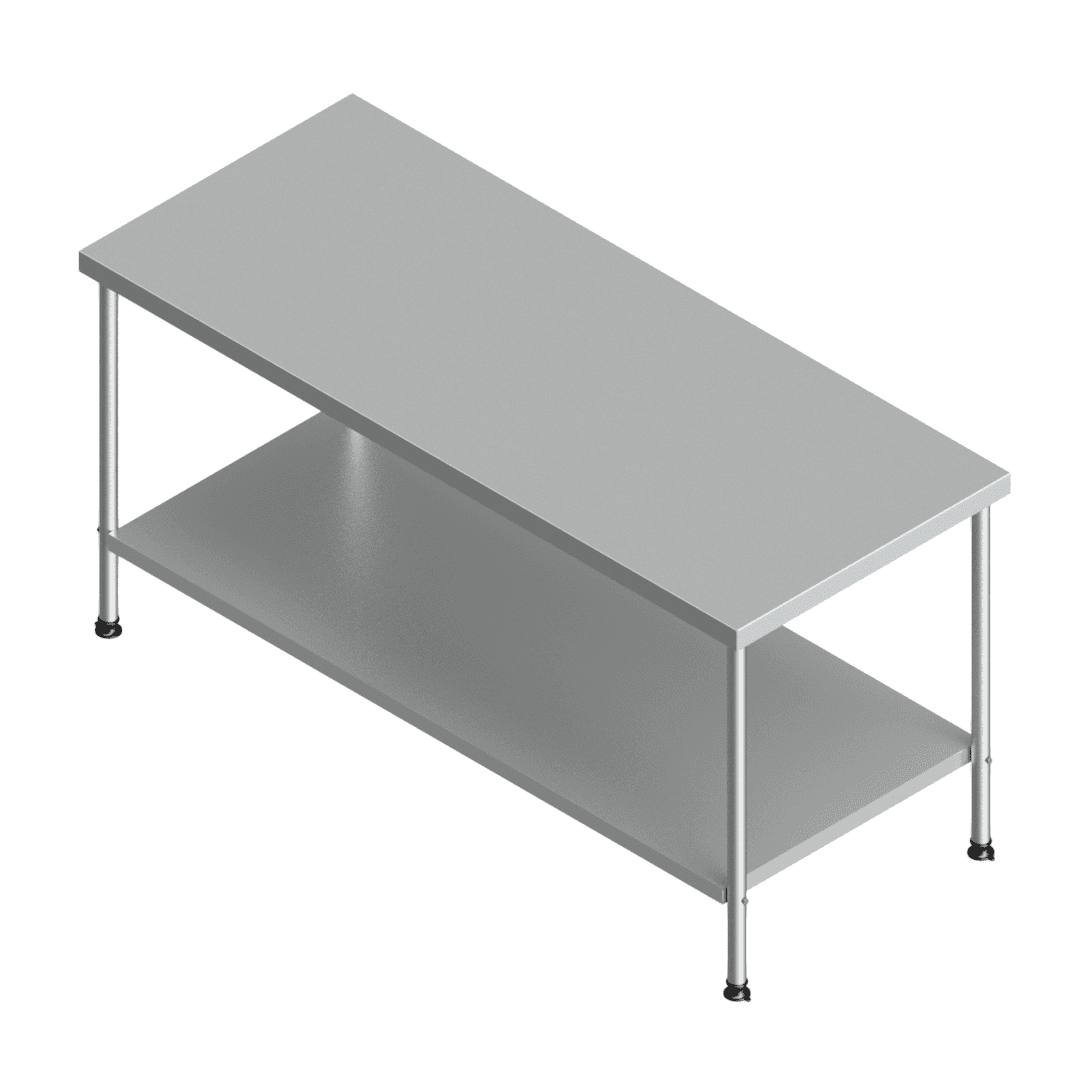 E25145(112-1800x0750-S109) work table with solid 0.9 mm Grade 304 stainless steel undershelf