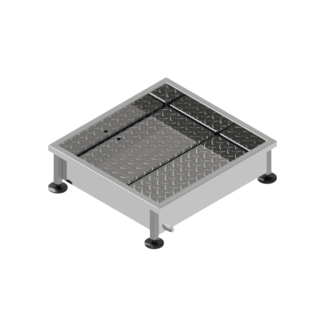 B52672(0600) Footwear Sanitation Bath with Removable Aluminium Treadplate Inserts