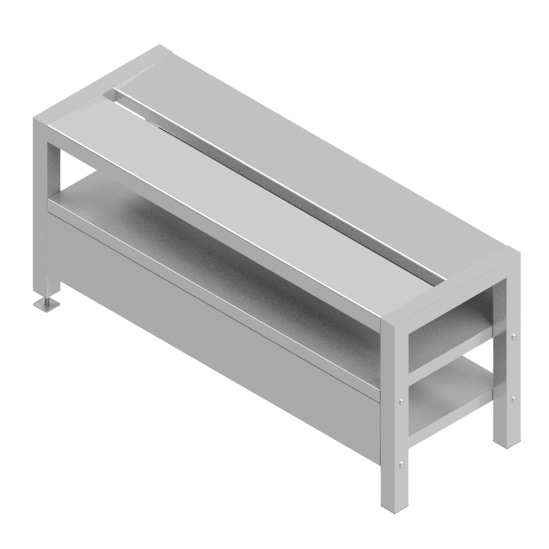 B38220(S2-112-CZD-1000) clean zone change room bench, 1000 mm rendering