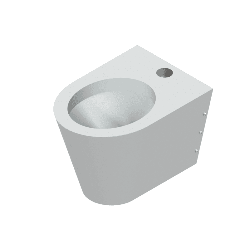 B17654 wall-mounted stainless steel WC pan with top-entry flush inlet