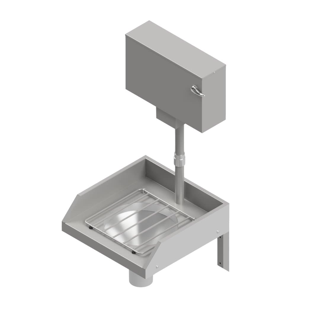 Stainless Steel Slop Hopper with Low Level Cistern & Bucket Grid