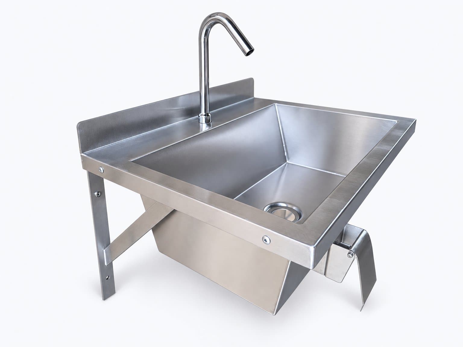Stainless Steel Knee Activated Wash Hand Basin