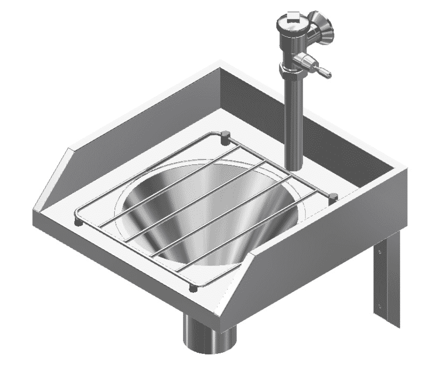 B22360TG-106 Wall Mounted Slop Hopper Sink With Grid & Flush Valve ...