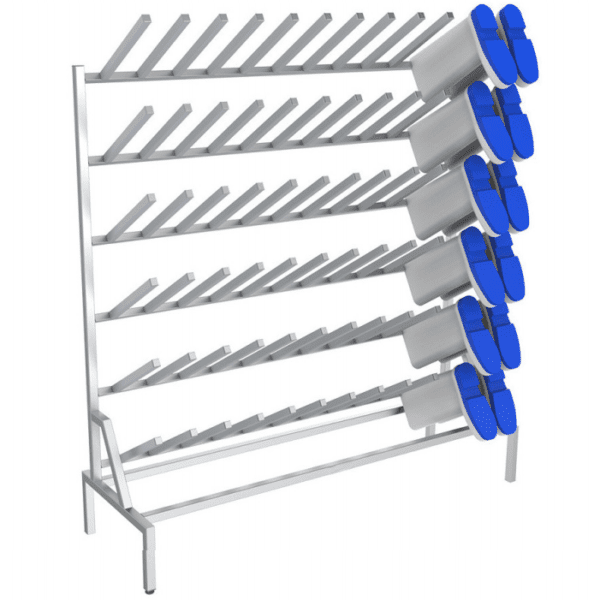 B38136 Free Standing Single-Sided Stainless Steel Boot Rack