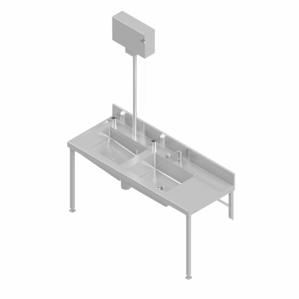 B22330(L-1830-HLC_2) Combination Bedpan & Wash-Up Sink with High Level Cistern