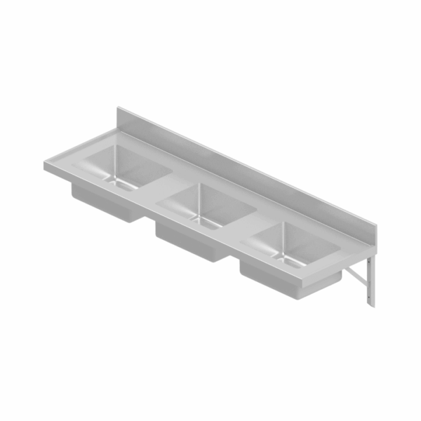 B34681(TC-1950) Medical Basin Triple Bowl Wall Mounted