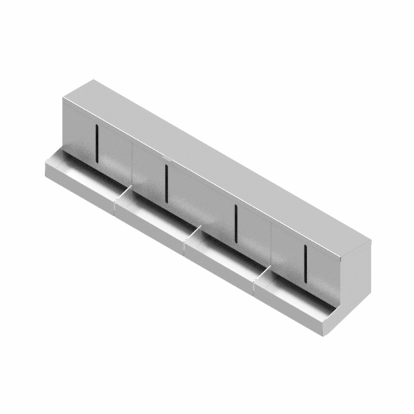 B30840(Q) Quadruple Compartment Stainless Steel PPE Dispenser