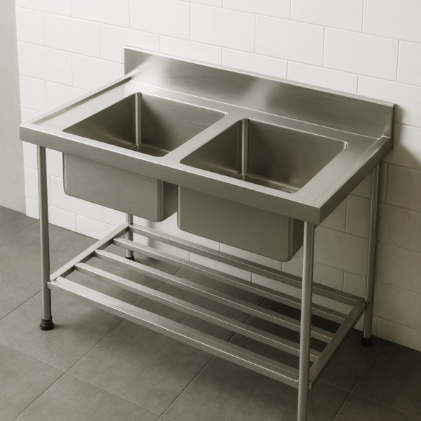 E22128(DC-112) Double Bowl Pot Sink with Centre Bowls