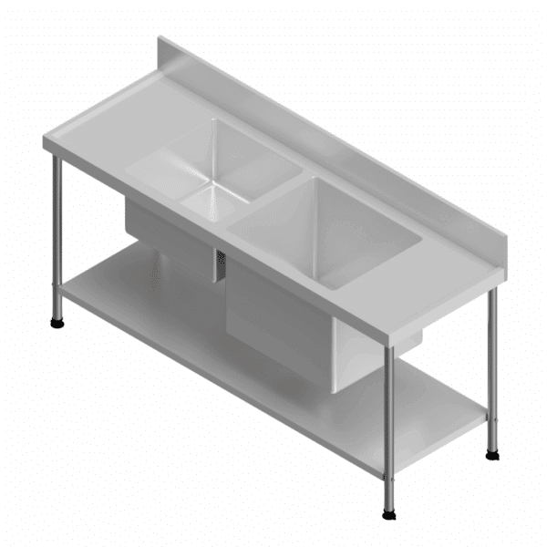 E22129(DC) Combination Pot & Utensil Sink Double Bowl Centre